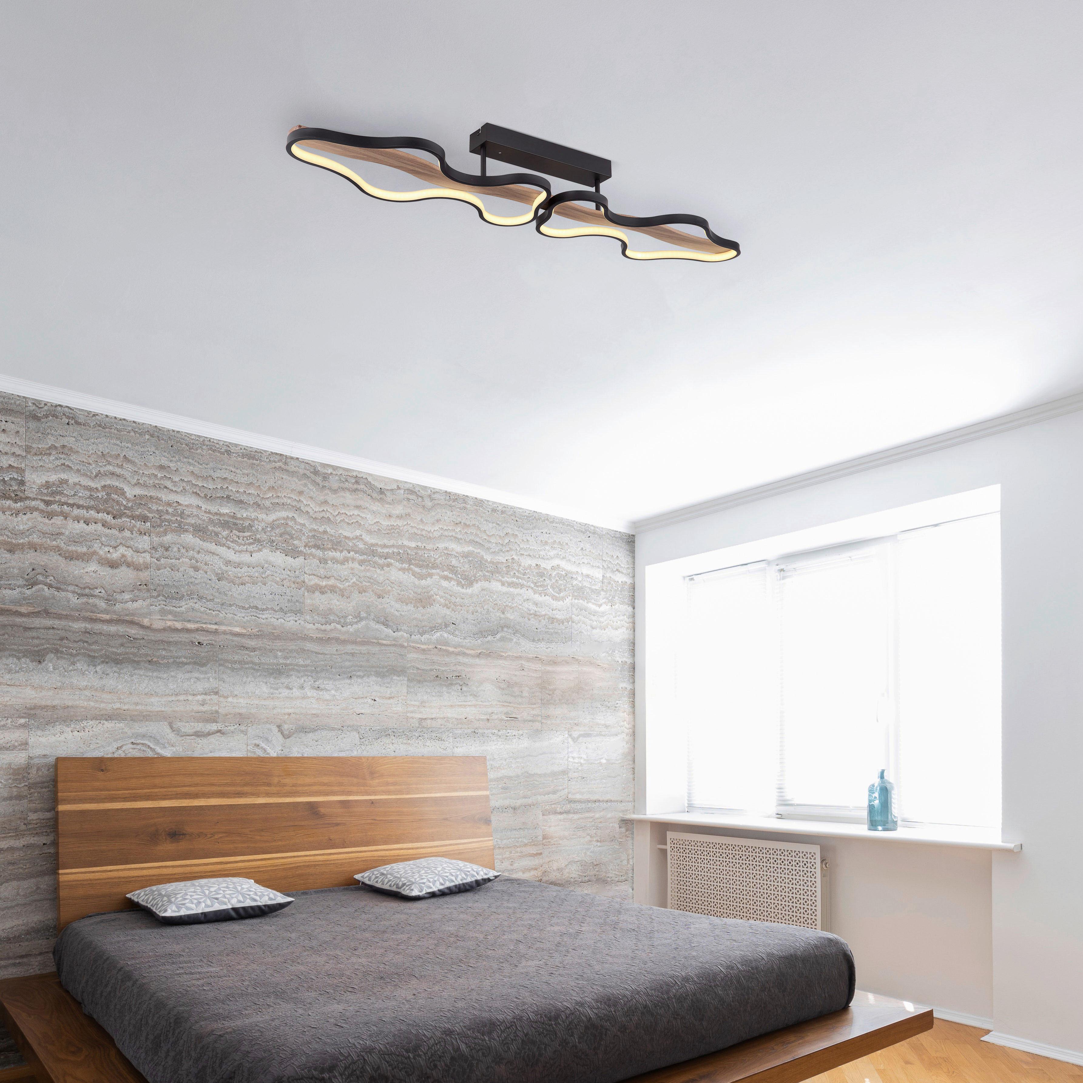 Led Mennyezeti Lámpa 67181d1 - sötétbarna/fekete, Design, műanyag/fa (112/25,5/15cm) - Globo