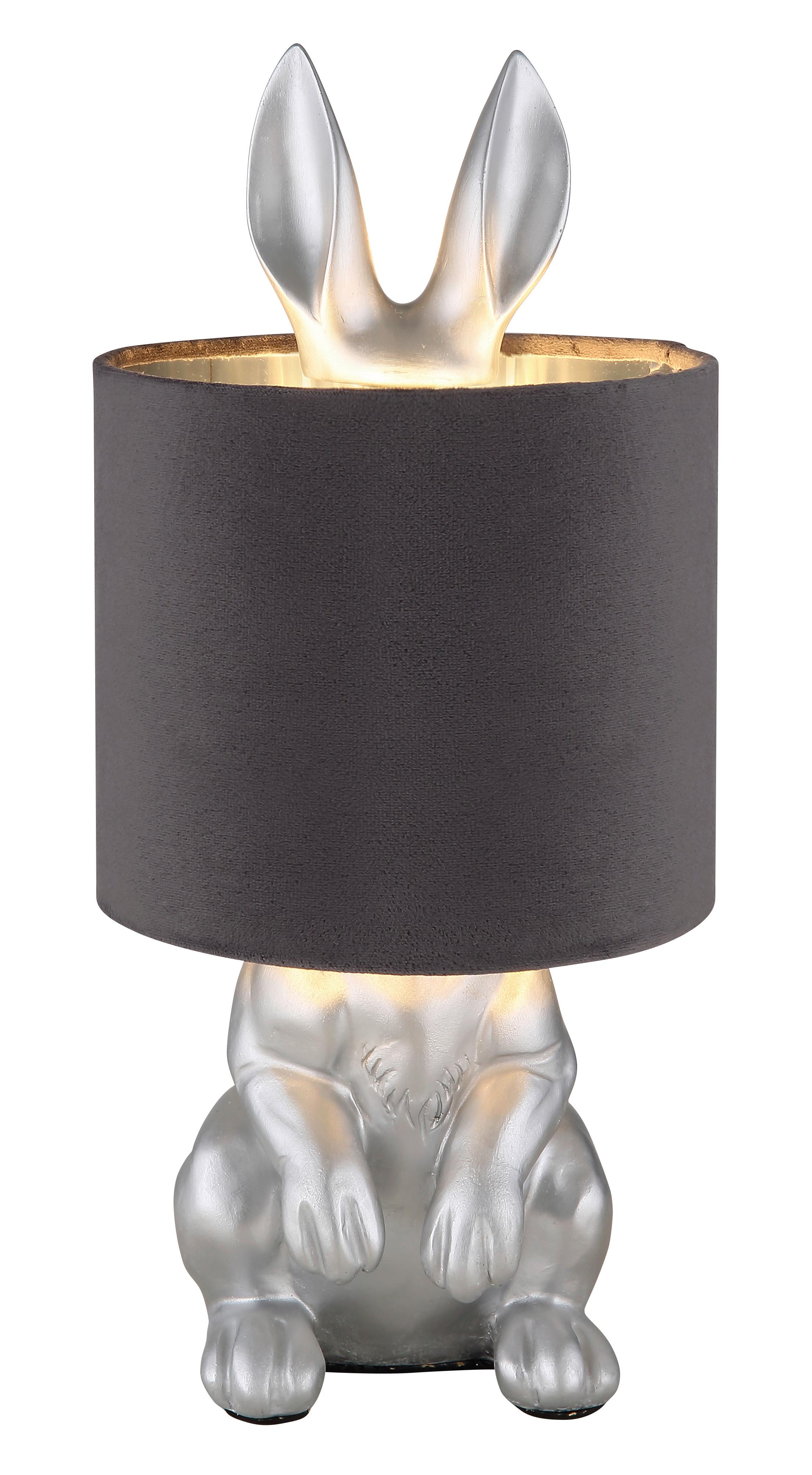 LAMPE DE TABLE 21633S - Silberfarben/Schwarz, Trend, Kunststoff (18/41cm) - Globo
