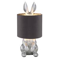 LAMPE DE TABLE 21633S - Silberfarben/Schwarz, Trend, Kunststoff (18/41cm) - Globo