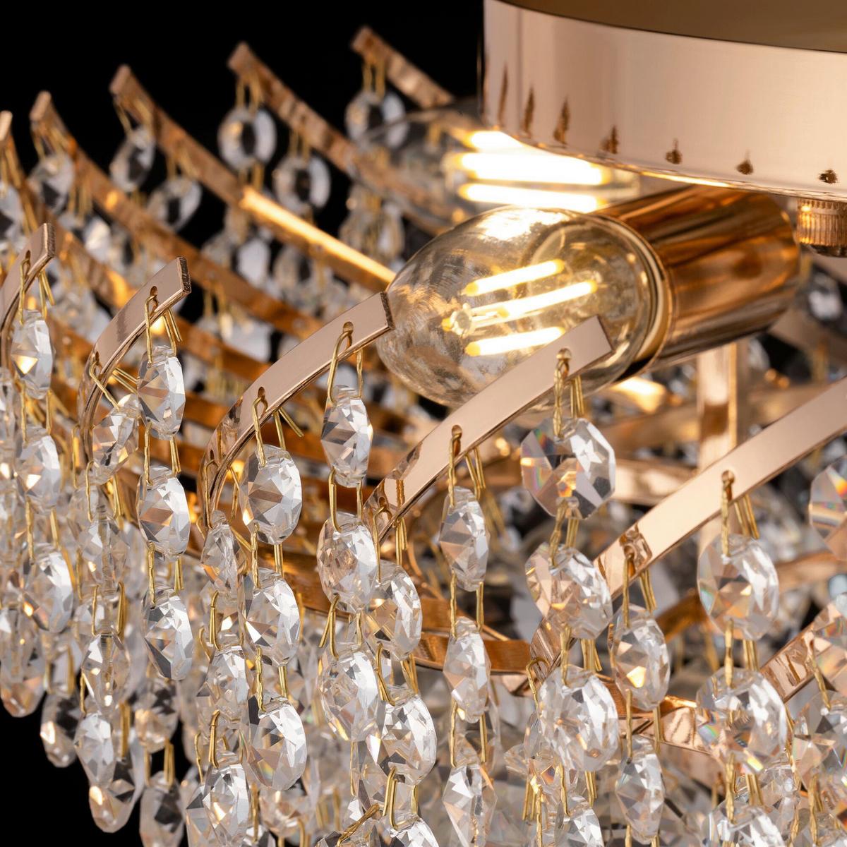 Kronleuchter Karolina Goldfarben max. 40 Watt - Goldfarben, Trend, Glas/Metall (51/24,5/51cm) - MAYTONI