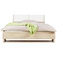 Bett Weiß/Eichefarben 180x200cm - Eichefarben/Weiß, KONVENTIONELL, Holzwerkstoff/Kunststoff (186/95,5/220,8cm) - Premium Living