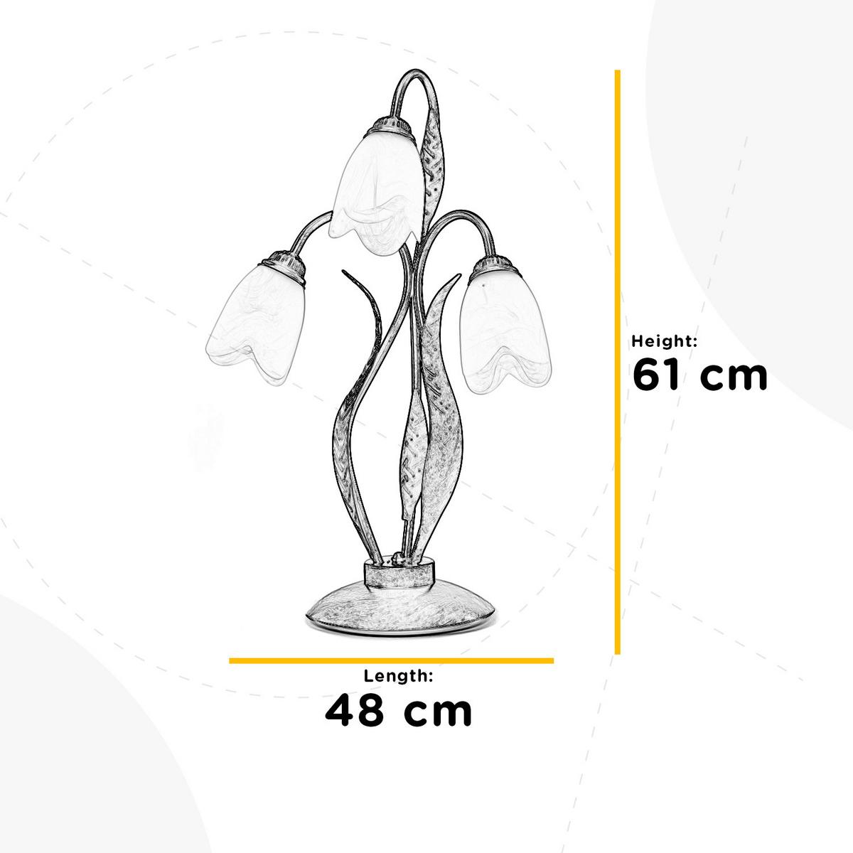 Tischleuchte Sonia Bronzefarben max. 6 Watt - Bronzefarben, KONVENTIONELL, Glas/Metall (48/61/48cm)