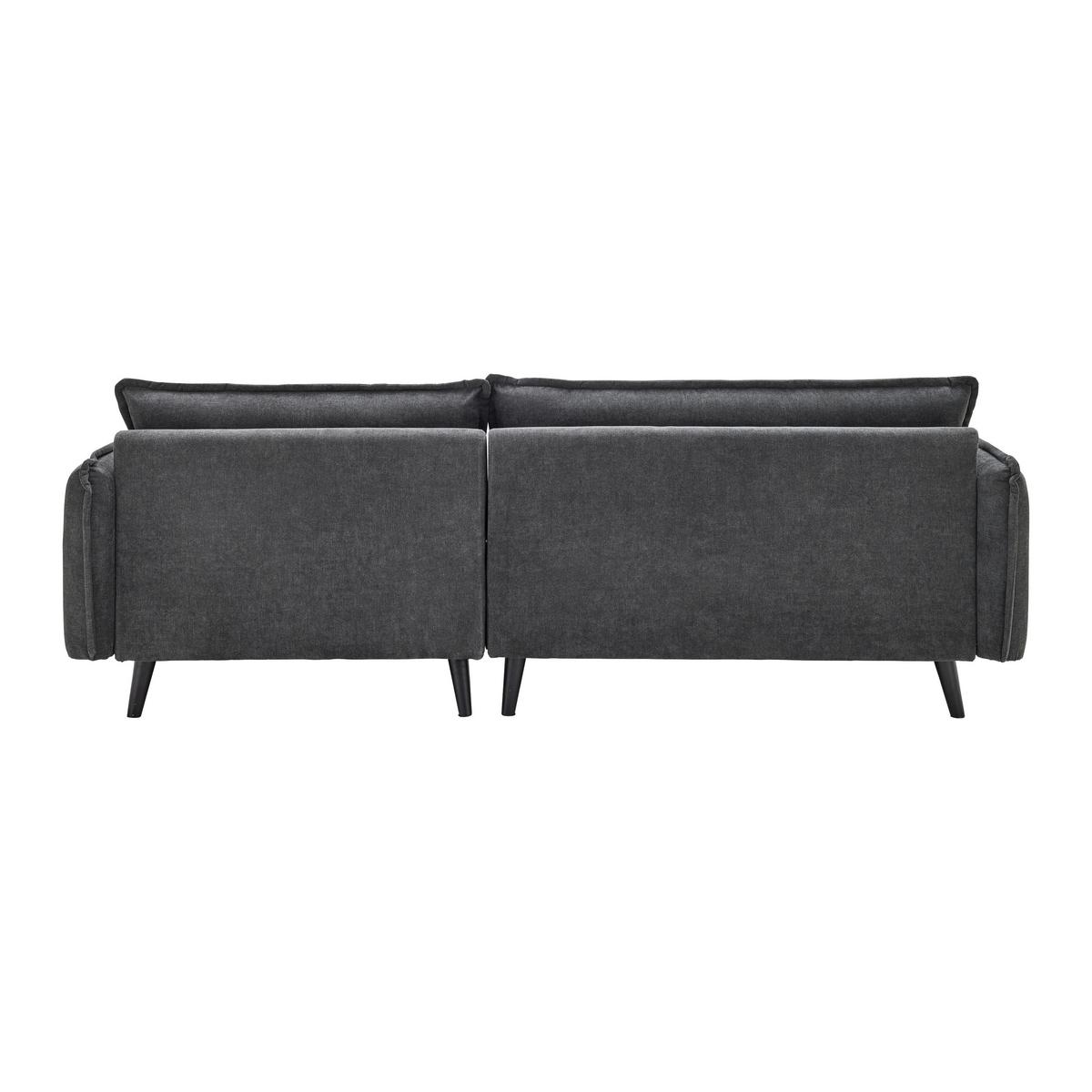 Wohnlandschaft Dajana Dunkelgrau Webstoff - Dunkelgrau/Schwarz, Modern, Holz/Textil (251/102/173cm) - Bessagi Home