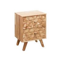 Nachttisch Rewa ca. 44x61x35 cm Akazie massiv - Schwarz/Akaziefarben, LIFESTYLE, Holz/Metall (44/61/35cm) - MID.YOU