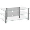 Phonotisch Zumbo in Klar/Silberfarbe, B: 110 cm - Klar/Silberfarben, KONVENTIONELL, Glas/Metall (110/45/42cm) - MID.YOU