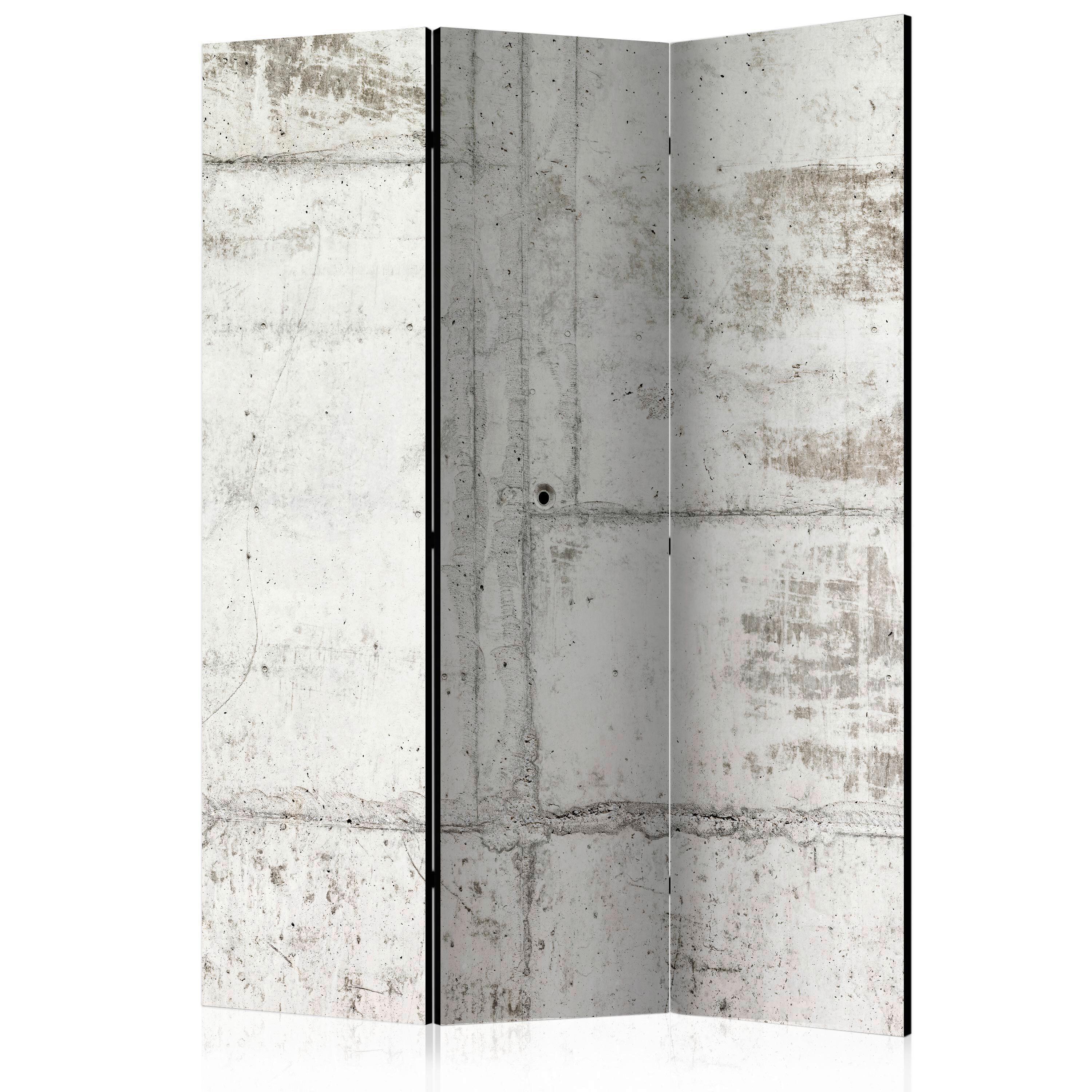 Paravent Urban Bunker Weiß/Hellgrau - Hellgrau/Weiß, Basics, Holz/Textil (135/172/3cm) - artgeist