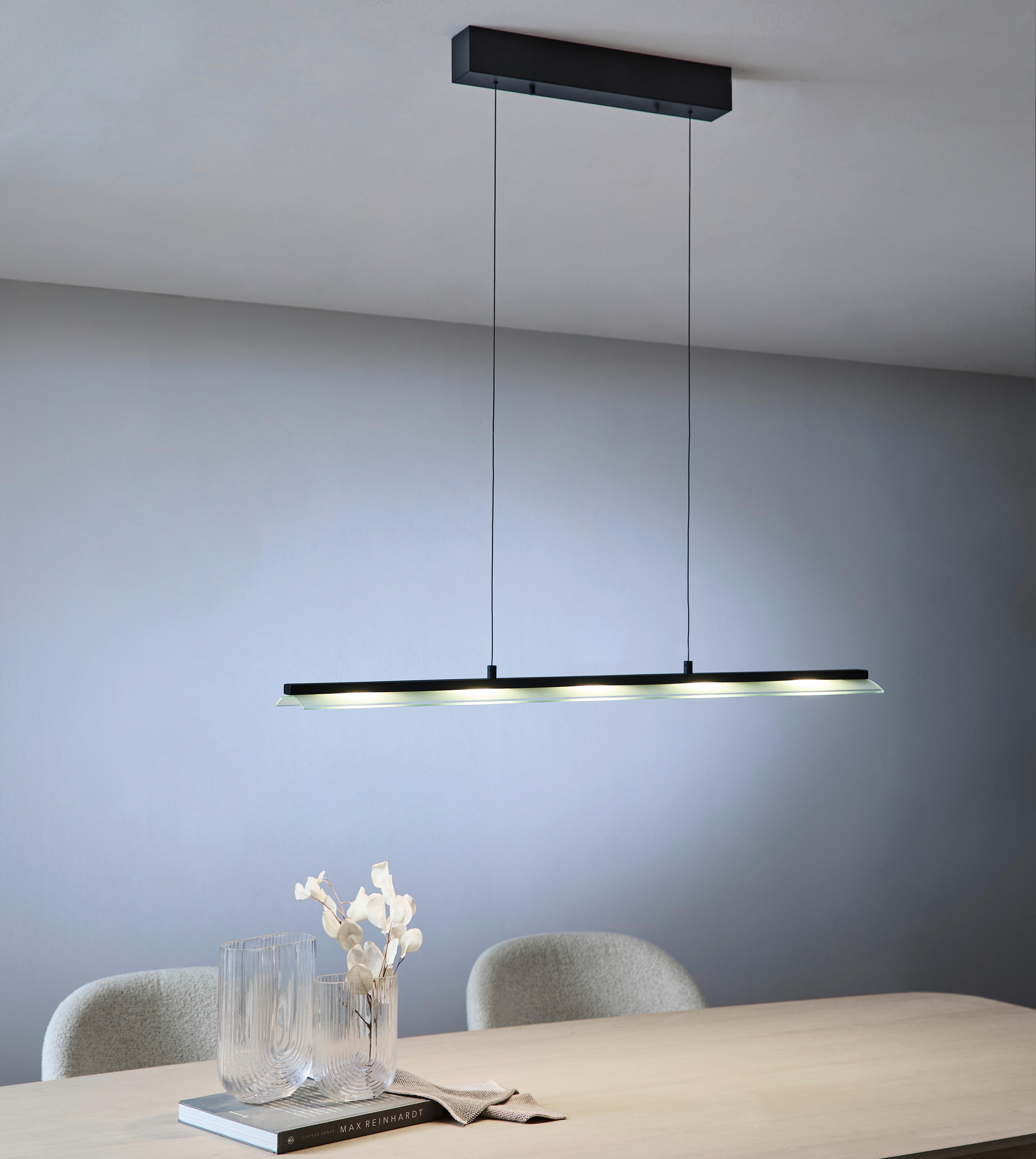 LAMPA WISZĄCA LED L12288-18 NELE - czarny, Design, tworzywo sztuczne/metal (100/12/150cm)