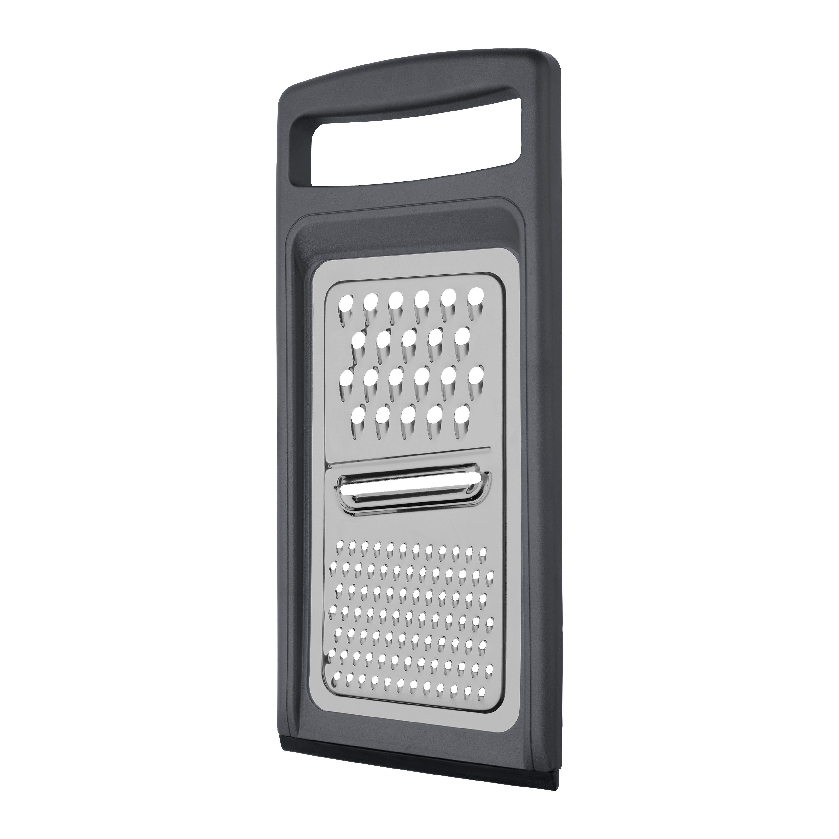 Reibe Kiki Edelstahlfarben/Dunkelgrau - Edelstahlfarben/Dunkelgrau, KONVENTIONELL, Kunststoff/Metall (28,2/12,8/1,5cm) - Mömax