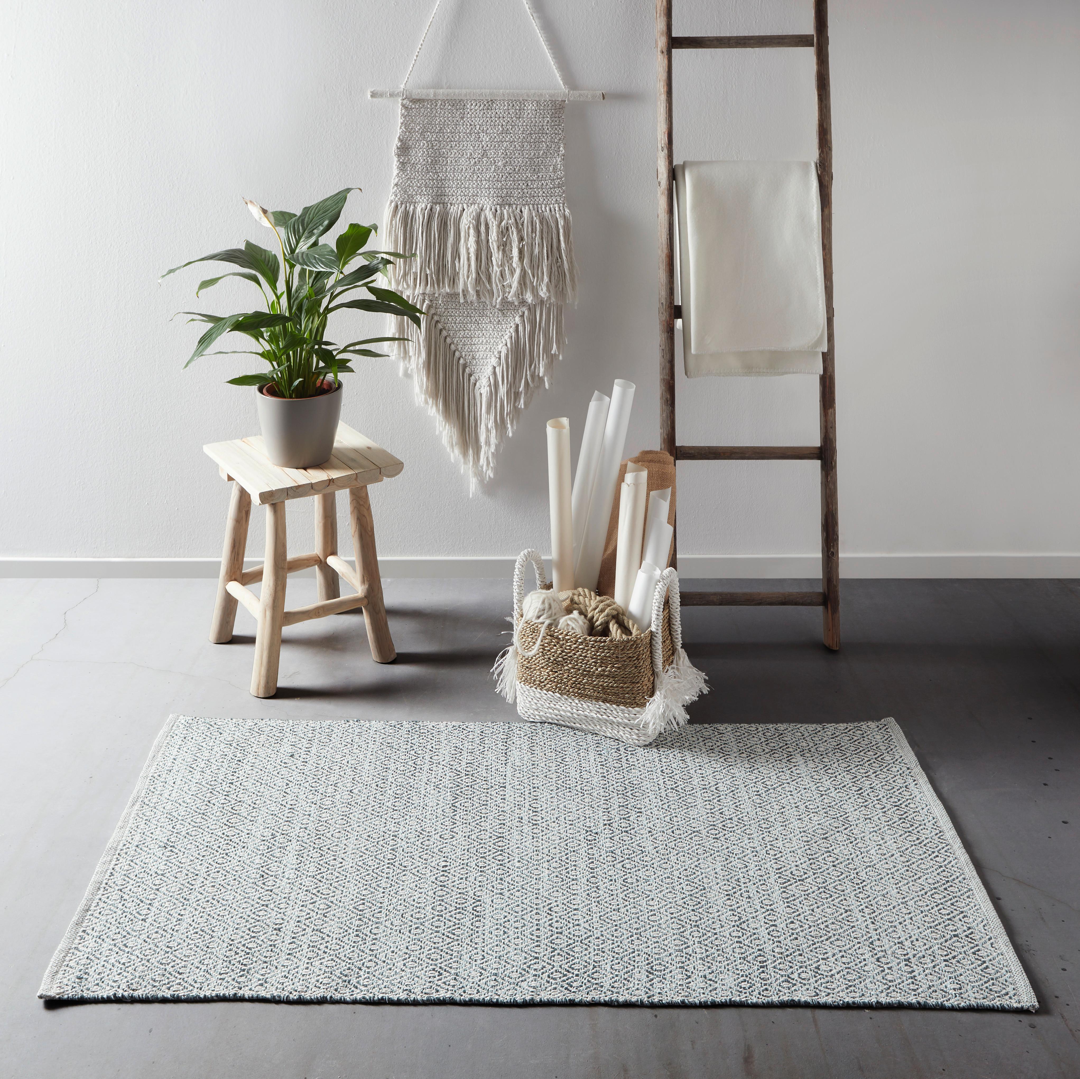 Handwebteppich Carola 1 in Grün ca. 60x120cm - Grün, Basics, Textil (60/120cm) - Modern Living