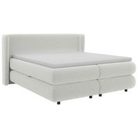 Boxspring Krevet Elodie - sivo-bijela/crna, Konvencionalno, tekstil/plastika (180/200cm) - Premium Living
