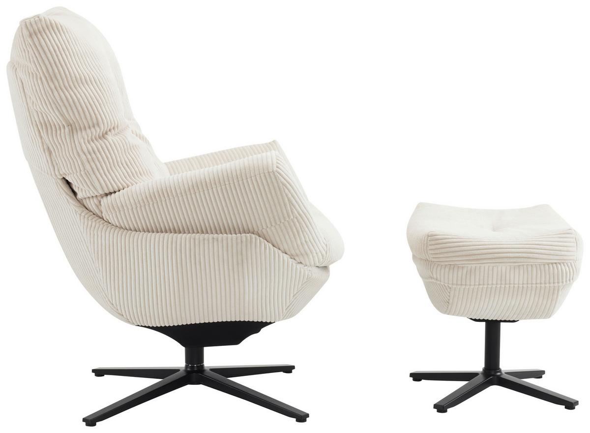 ZESTAW FOTELI RELAKSACYJNYCH WILSON - beżowy/czarny, Design, metal/tkanina (77/100/78cm) - Carryhome