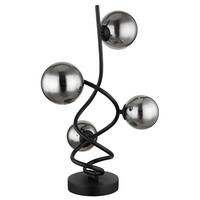 Namizna Led-svetilka Riha, S Sijalko - črna, Design, kovina/umetna masa (15/52cm) - Globo