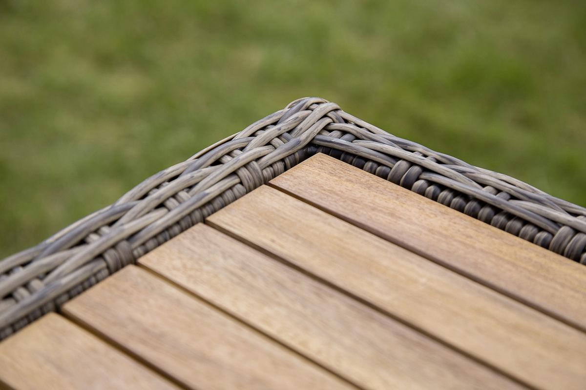 Gartentisch Toskana Holz/ Metall/Kunststoff L: 185 cm - Naturfarben/Akaziefarben, KONVENTIONELL, Holz/Kunststoff (185/90/75cm) - Gardenson