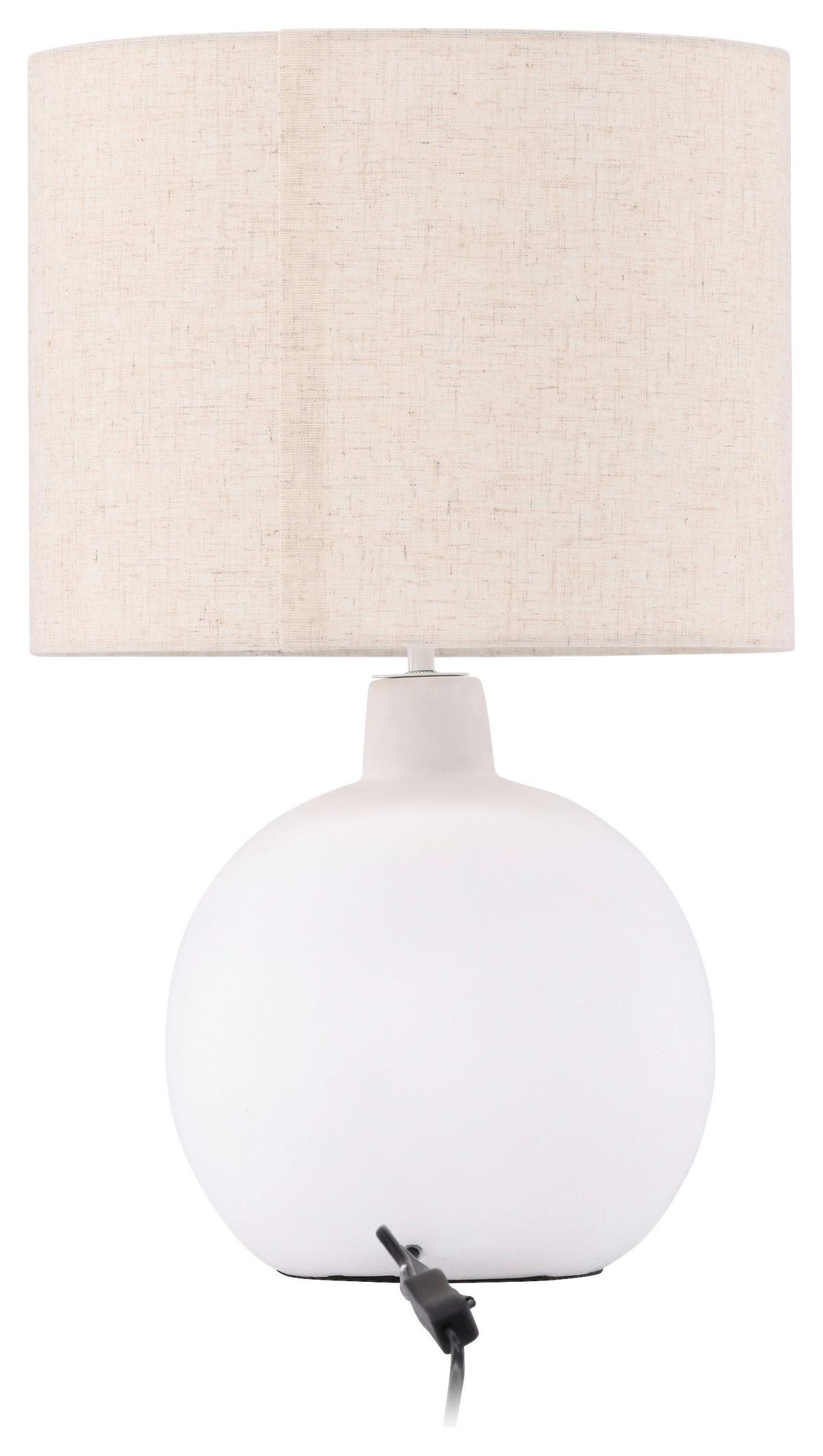 TISCHLEUCHTE TORCELLO - Beige/Weiß, Basics, Stein/Textil (32/51/32cm) - P & B