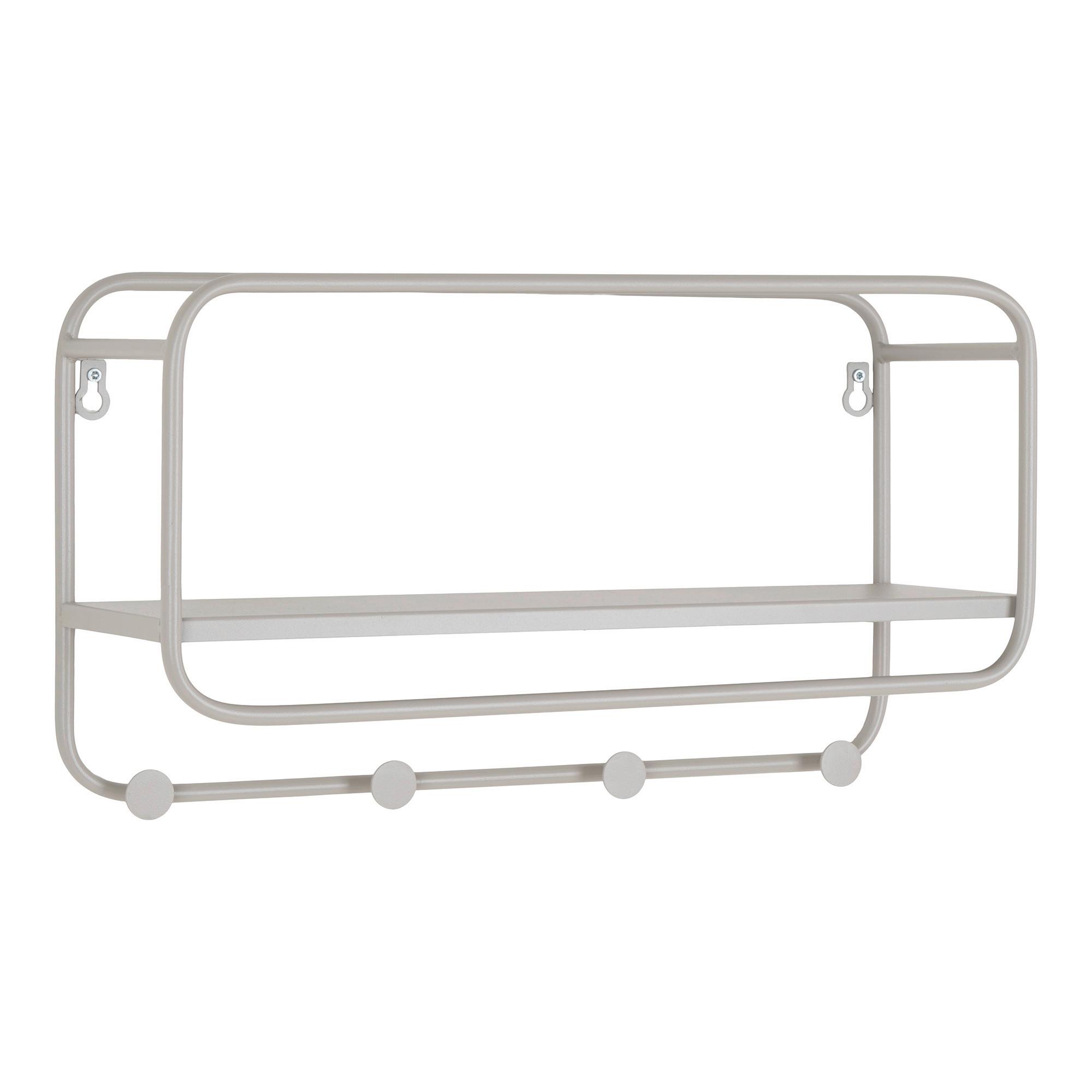 Hutablage Feira Hellgrau - Hellgrau, Basics, Metall (45/25/15cm) - MID.YOU