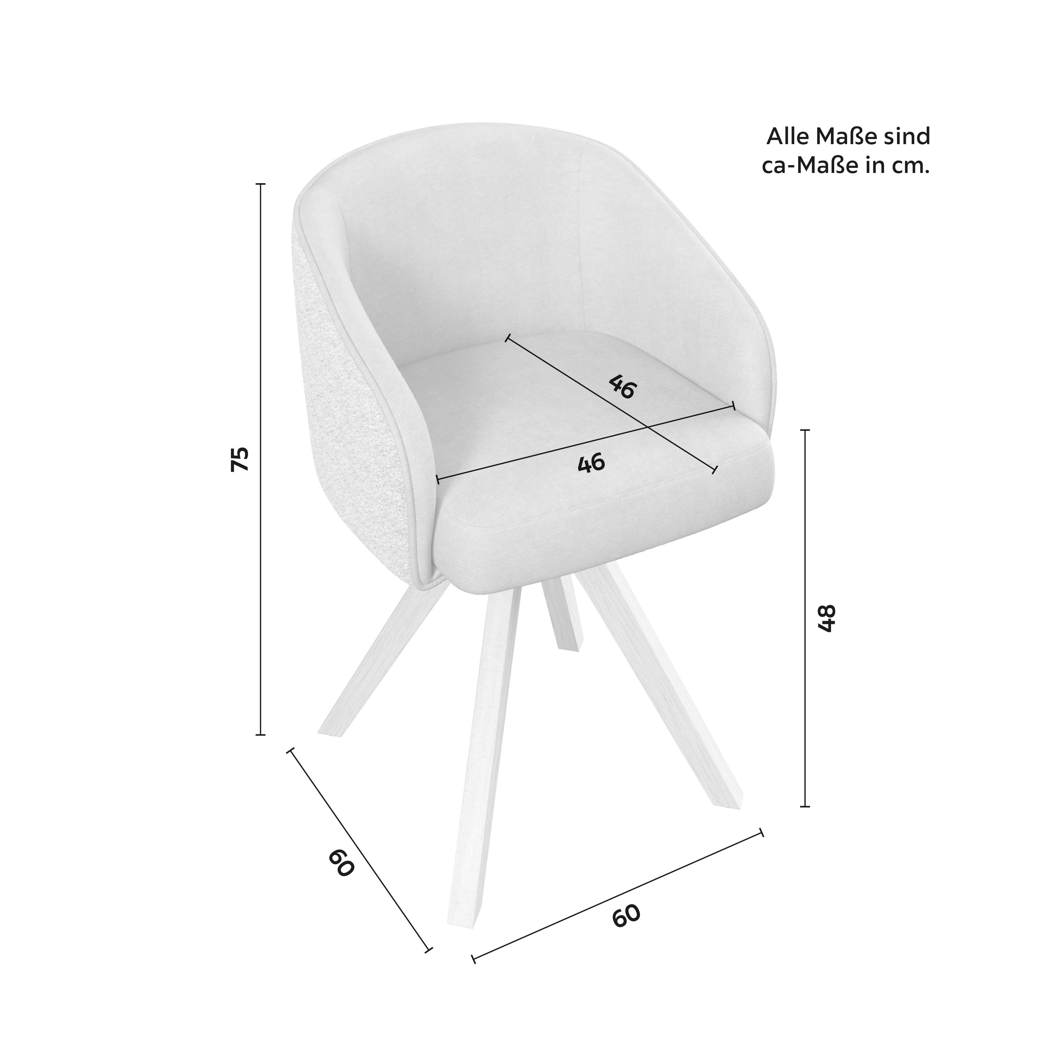 STOL MED ARMSTÖD EMMIE - taupe/ekfärgad, Modern, trä/textil (60/75/60cm) - Bessagi Home