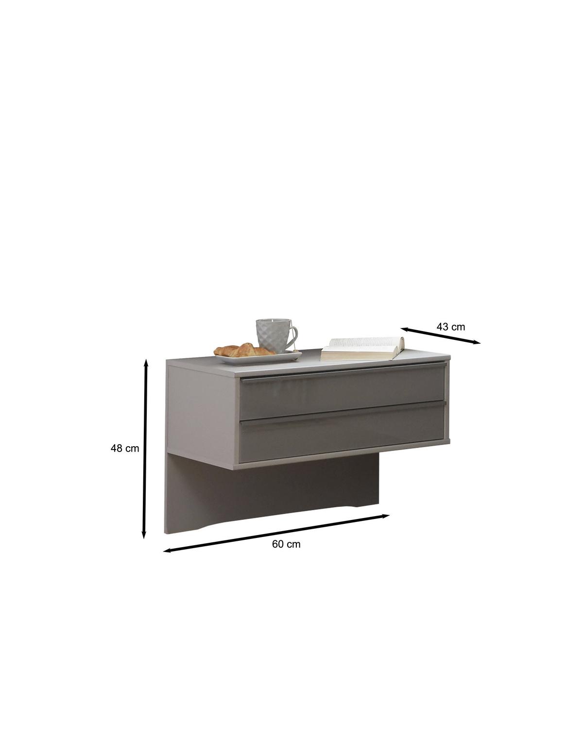 SZAFKA NOCNA MONZA - szary/brązowy, Design, materiał drewnopochodny/metal (60/48/43cm) - Dieter Knoll