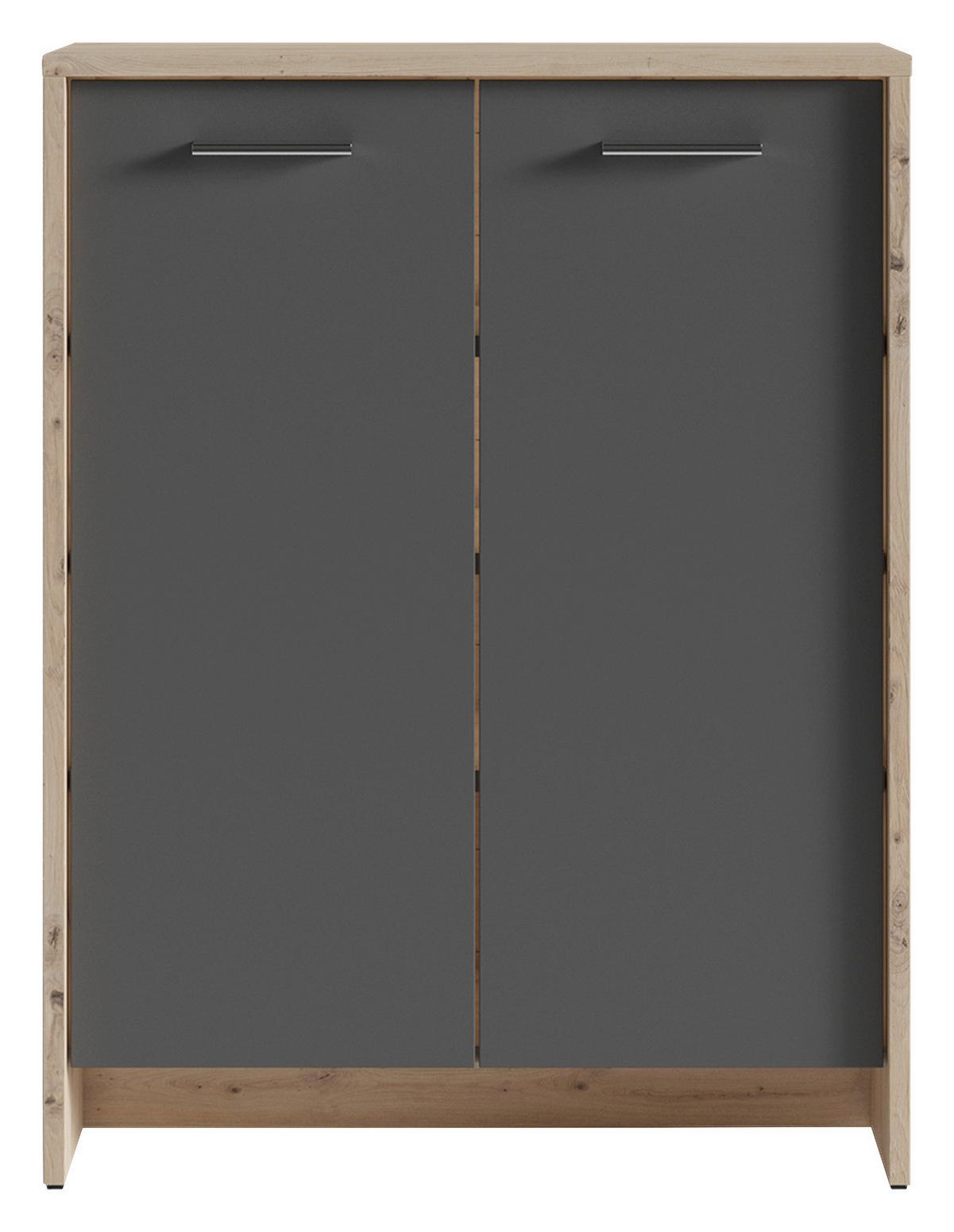 Garderobe Ben 4-tlg. Eiche Artisan/Anthrazit - Anthrazit/Eiche Artisan, Design, Holzwerkstoff (40/184/35cm) - MID.YOU