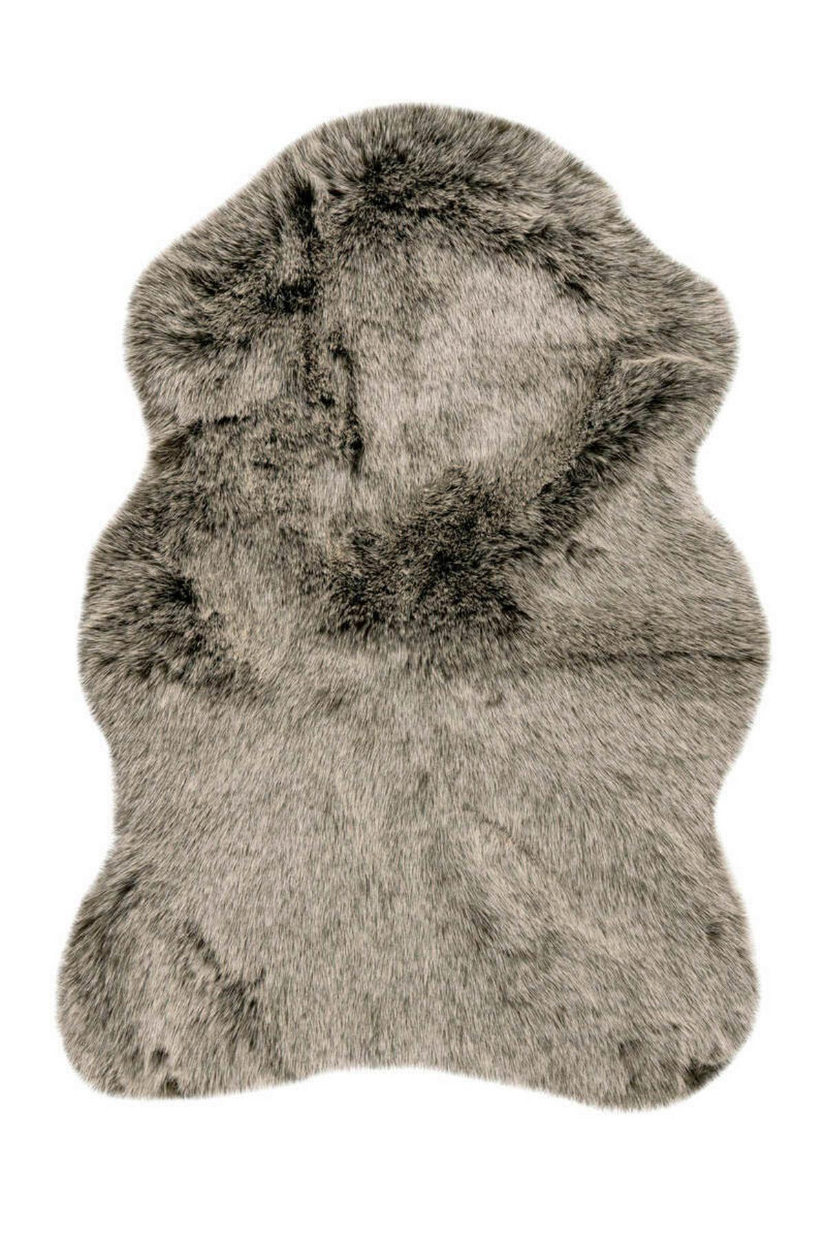 FELLTEPPICH TENDER - Braun/Olivgrün, Design, Textil (60/90cm) - Kayoom