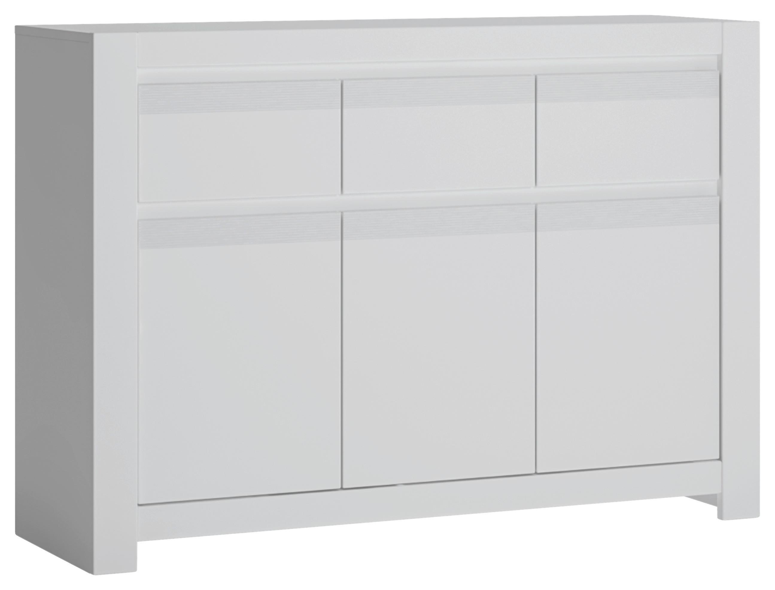 Komoda Novi - bijela/crna, Moderno, drvni materijal/plastika (130/92/42,2cm) - Premium Living