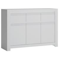 Komoda Novi - bijela/crna, Moderno, drvni materijal/plastika (130/92/42,2cm) - Premium Living