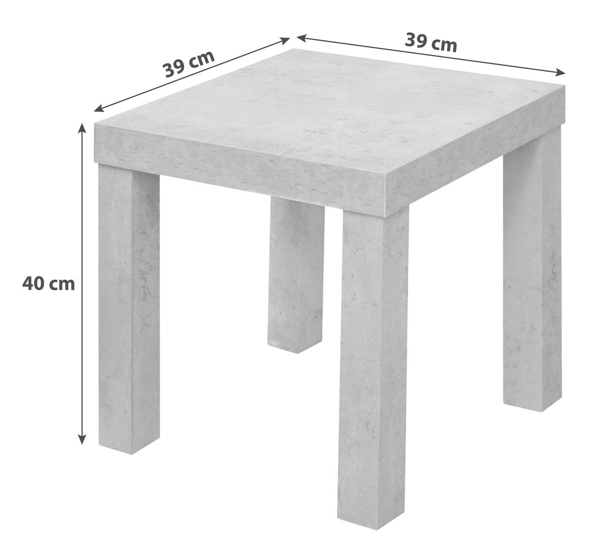 Masă auxiliară NORMEN - gri, Modern, material pe bază de lemn (39/40/39cm) - Best Price