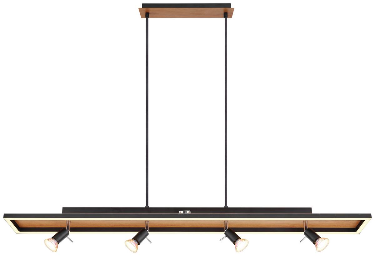 Viseča Led-svetilka Morrie - črna/opal, Basics, kovina/umetna masa (116/12/120cm) - Globo