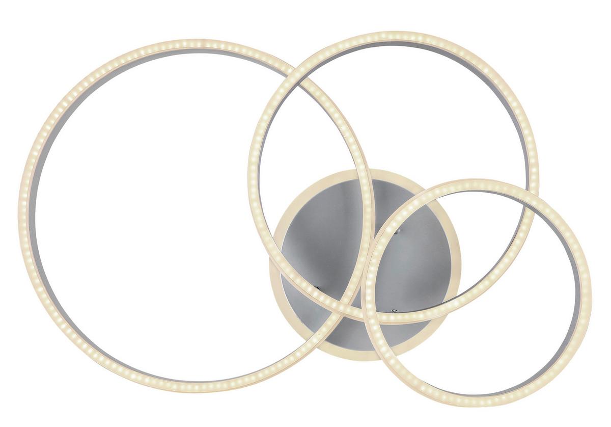 Stropna Led-svetilka Rubio, S Sijalko - siva/opal, Design, kovina/umetna masa (80/60/20cm)