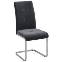 Schwingstuhl Lucie Grau Webstoff Gepolstert - Chromfarben/Grau, MODERN, Holz/Textil (42,5/98/45cm) - Bessagi Home