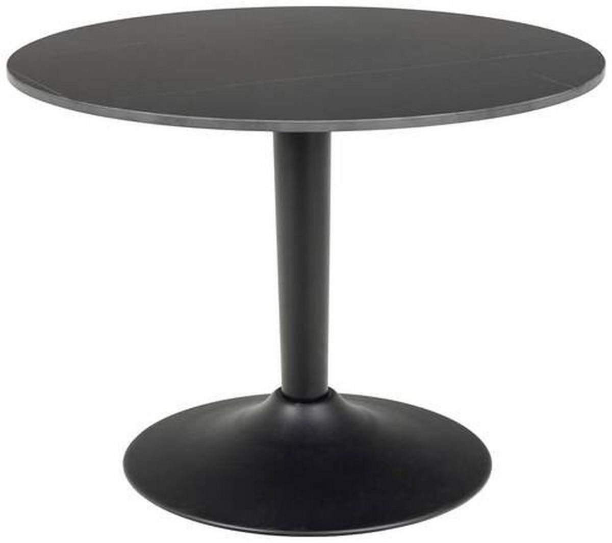 Dohányzóasztal Malta - fekete, fém/kerámia (60/45cm)