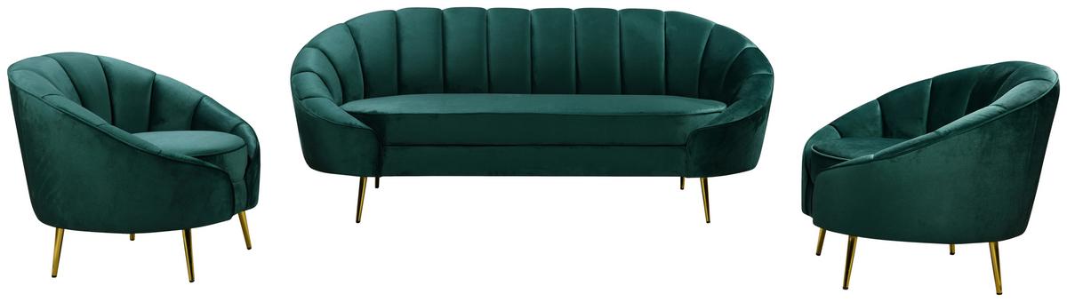 Trosed Stella, Zelena - zelena/barve medenine, Design, kovina/tekstil (210/82/90cm) - Livetastic