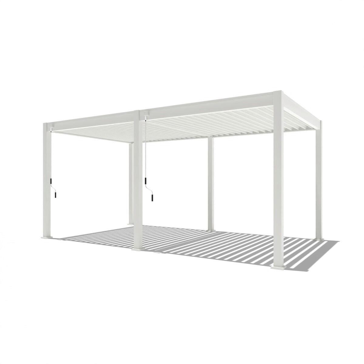 Pergola Trumpf, Bela, 3x3,5m - bela/visoki sijaj, Basics, kovina (300/255/530cm) - Gardenson