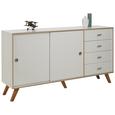 Sideboard in Weiß - Silberfarben/Weiß, MODERN, Holzwerkstoff/Metall (160/88,5/40cm) - Modern Living Sideboard in Weiß - Silberfarben/Weiß, MODERN, Holzwerkstoff/Metall (160/88,5/40cm) - Modern Living