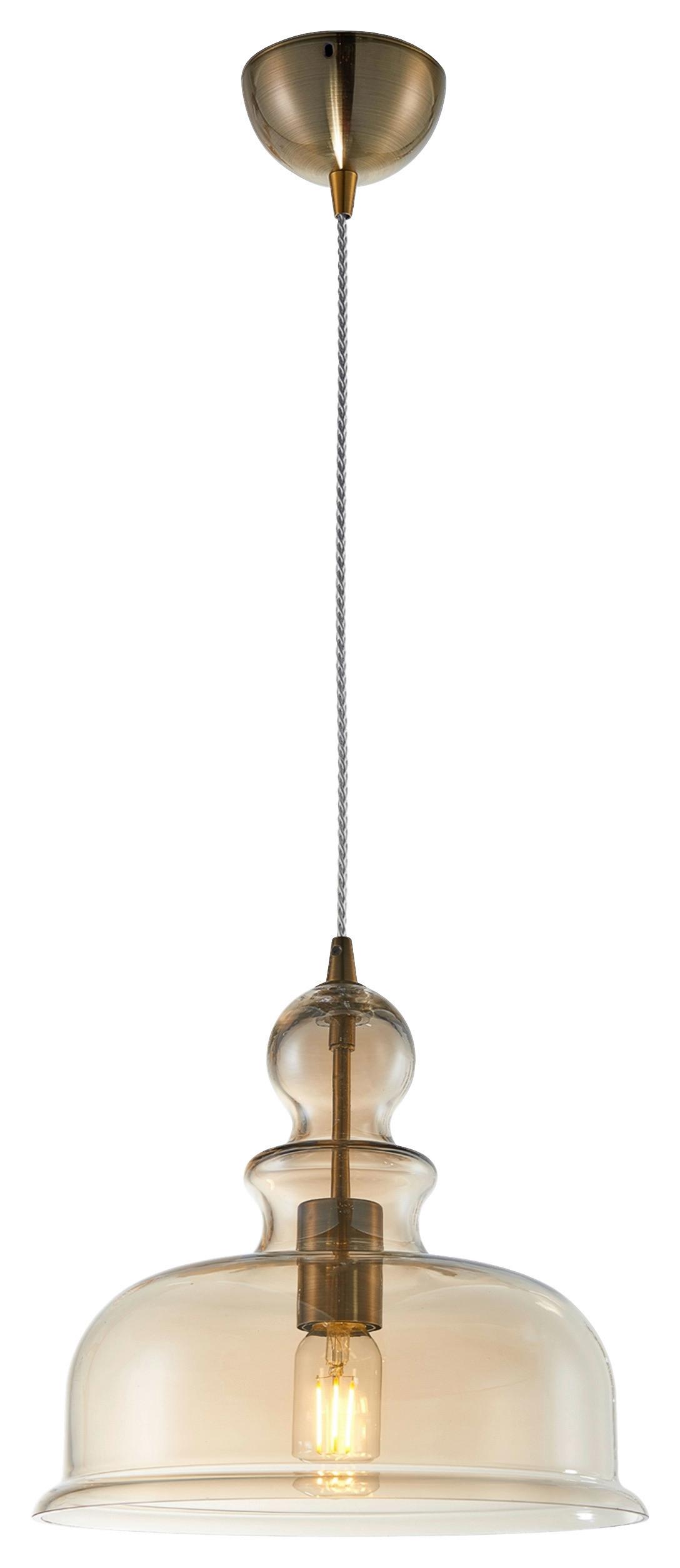 Pendelleuchte Tone Bronzefarben max. 60 Watt - Bronzefarben, Basics, Glas/Textil (29,7/29,9/29,7cm) - MAYTONI