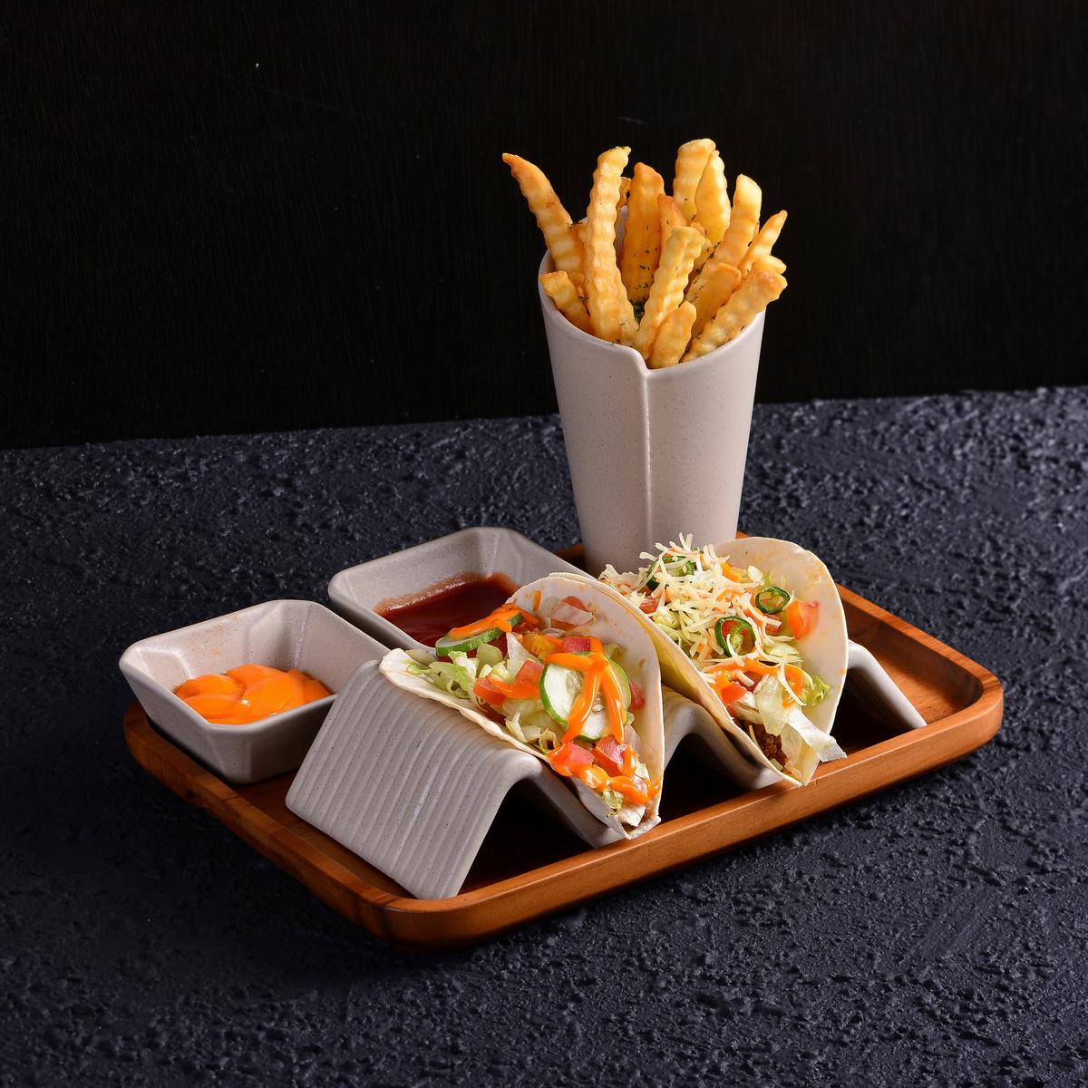 Set Podstavkov Street Taco Stand, 2-Delni - krem barve, Basics, keramika (22/10,5cm) - Creatable