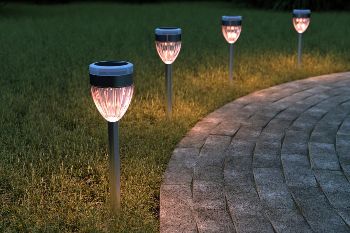 Solarleuchte Sechser Farbwechsler max. 0,06 Watt - Edelstahlfarben, ROMANTIK / LANDHAUS, Kunststoff/Metall (6/36,5cm) - Mömax