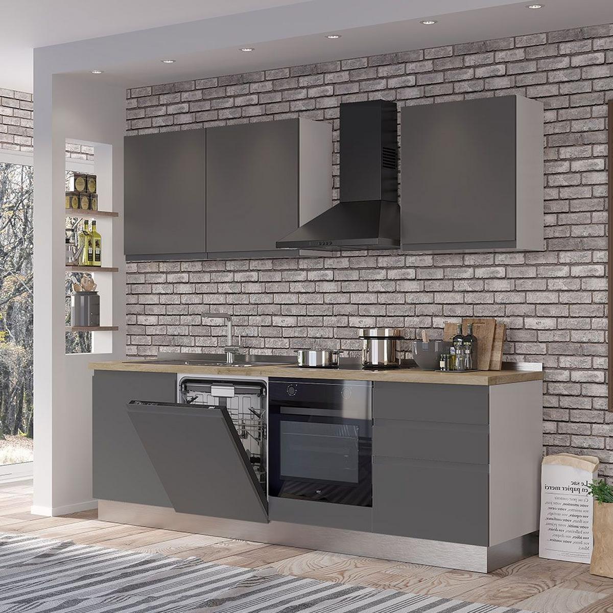 Blok Kuhinja S Aparatima Gilda Gola - bijela/boje hrasta, Moderno, drvni materijal/drvo (240/216/60cm) - Modern Living