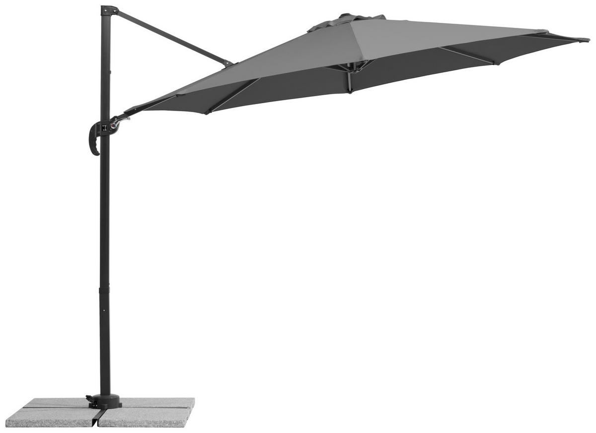 Ampelschirm Rhodos ca. 352x244 x300 cm Anthrazit - Anthrazit, Basics, Textil/Metall (352/244/300cm) - Schneider