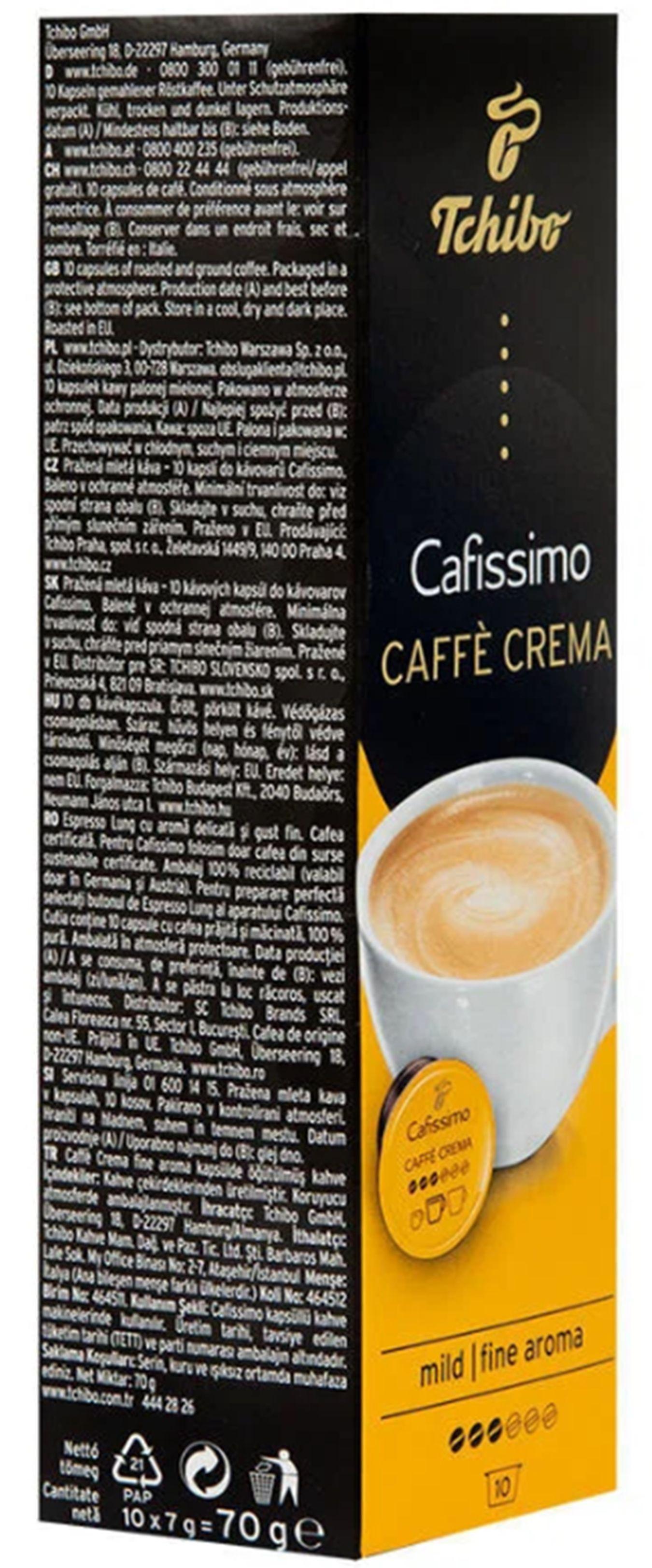 Kávékapszula Tchibo Caffé Crema Fine Aroma - sötétsárga, papír (0,075kg)