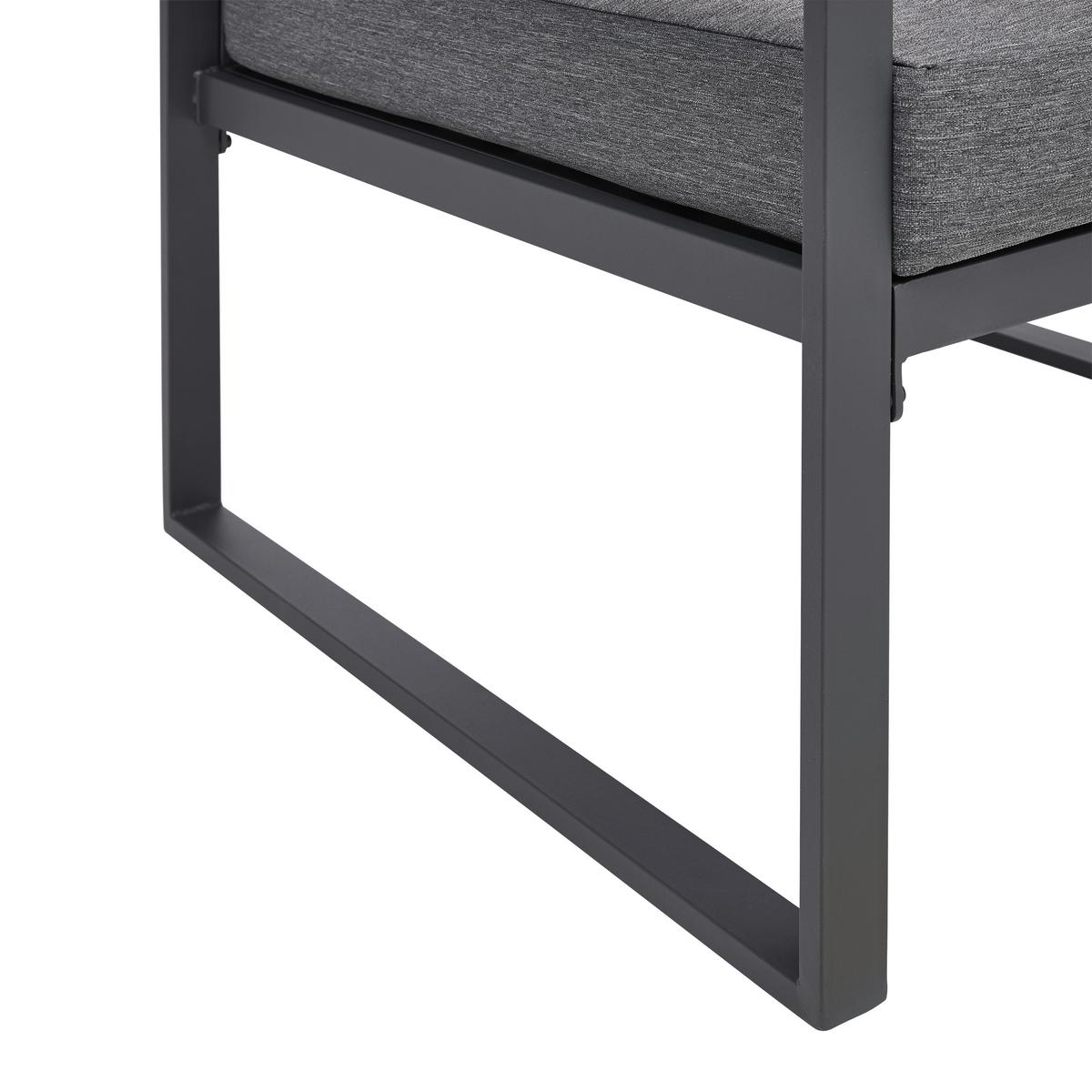 Kerti Garnitúra Louisiana - fekete/antracit, Modern, Üveg/textil (179/66/69cm) - Mömax