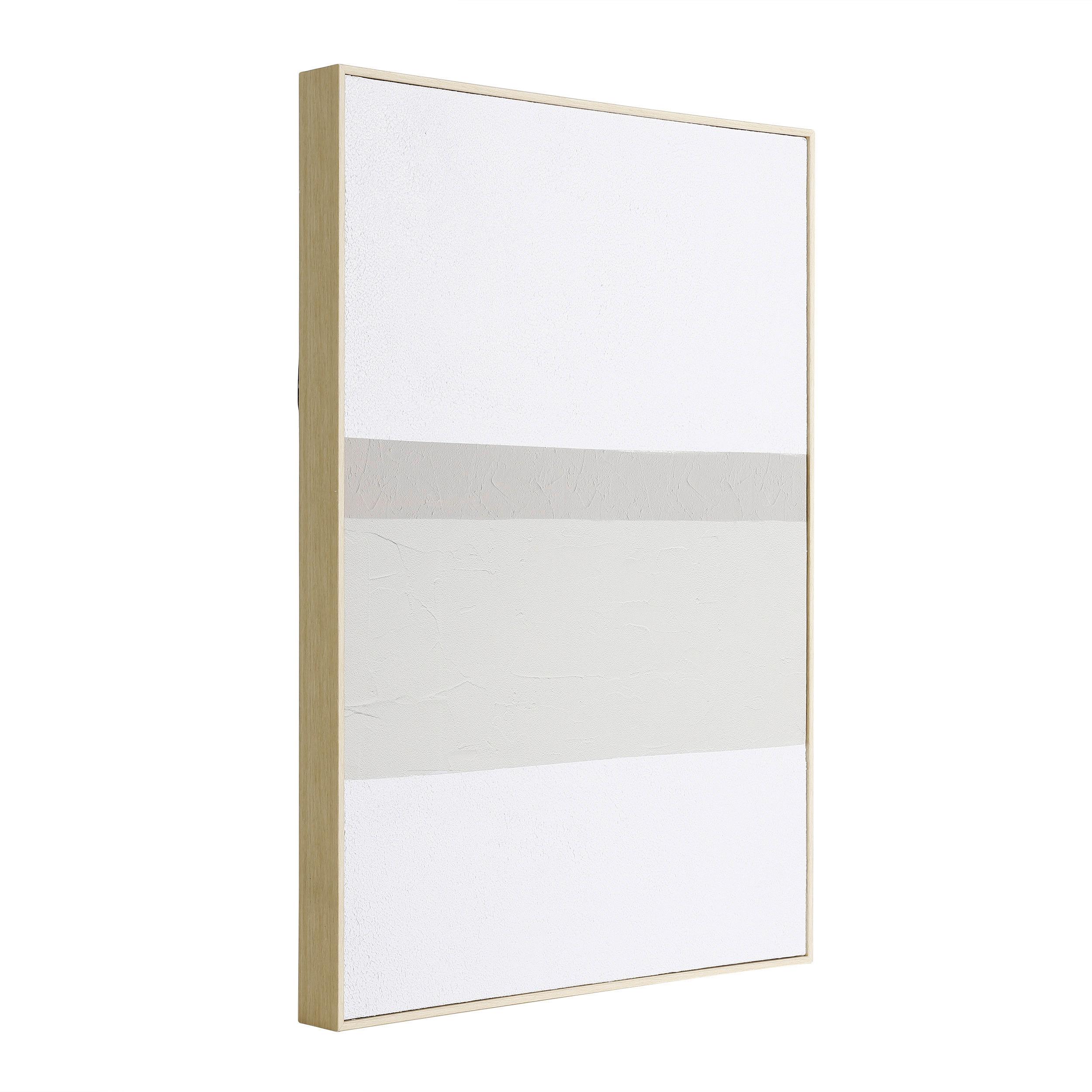 Leinwandbild Kijal Weiß/Taupe ca. 51x71cm - Taupe/Weiß, Trend, Kunststoff/Textil (51,2/5,1/71,2cm) - Eglo