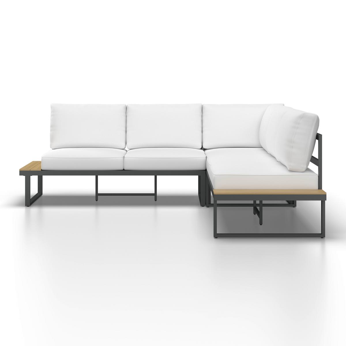 Garnitură grădină Arianna - crem/culoare natur, Modern, plastic/metal (228/74/74cm) - Bessagi Garden