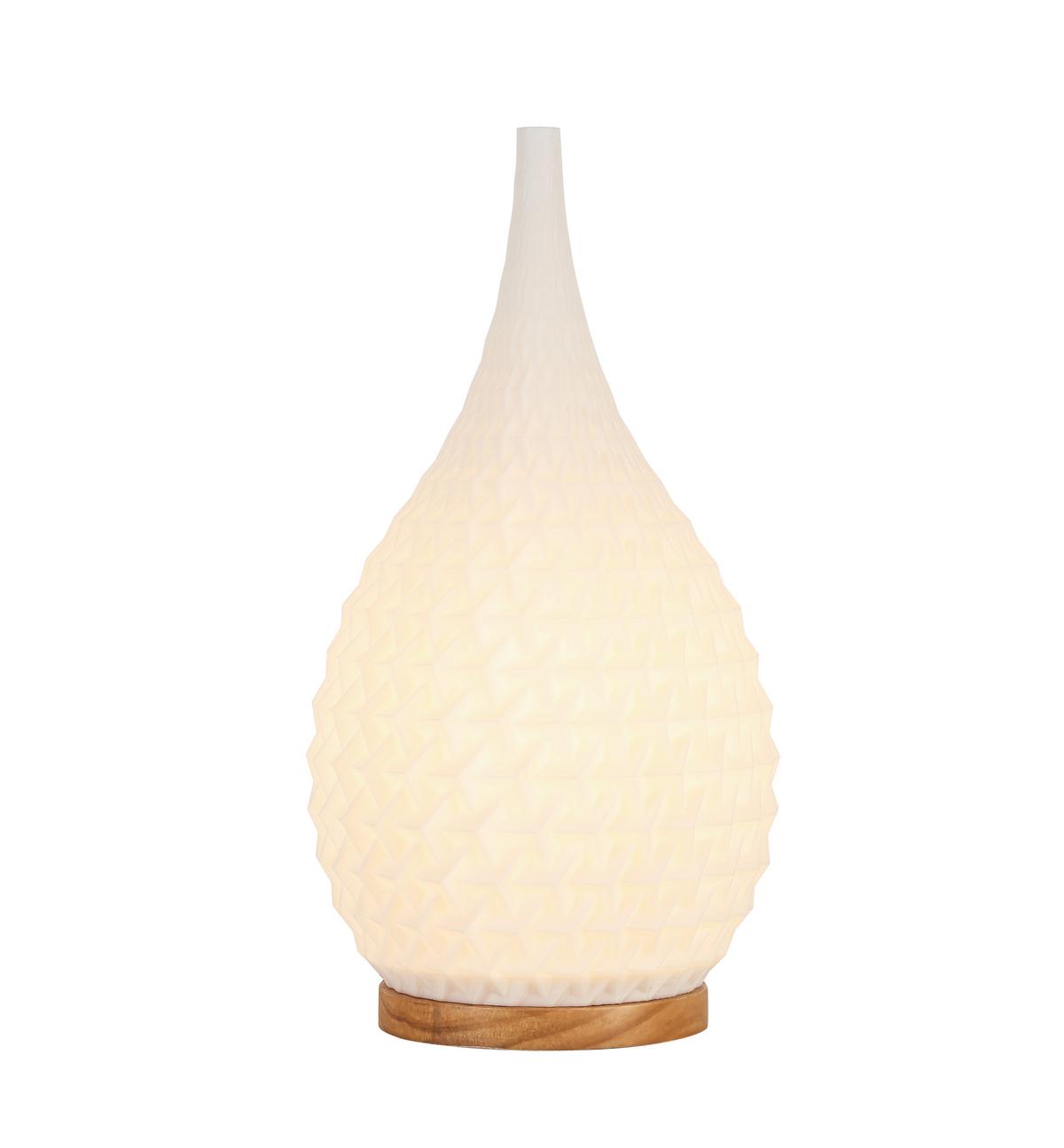 Tischleuchte Jotog in Weiß max. 25 Watt - Eichefarben/Weiß, MODERN, Holz/Kunststoff (16,5/31,5cm) - Mömax