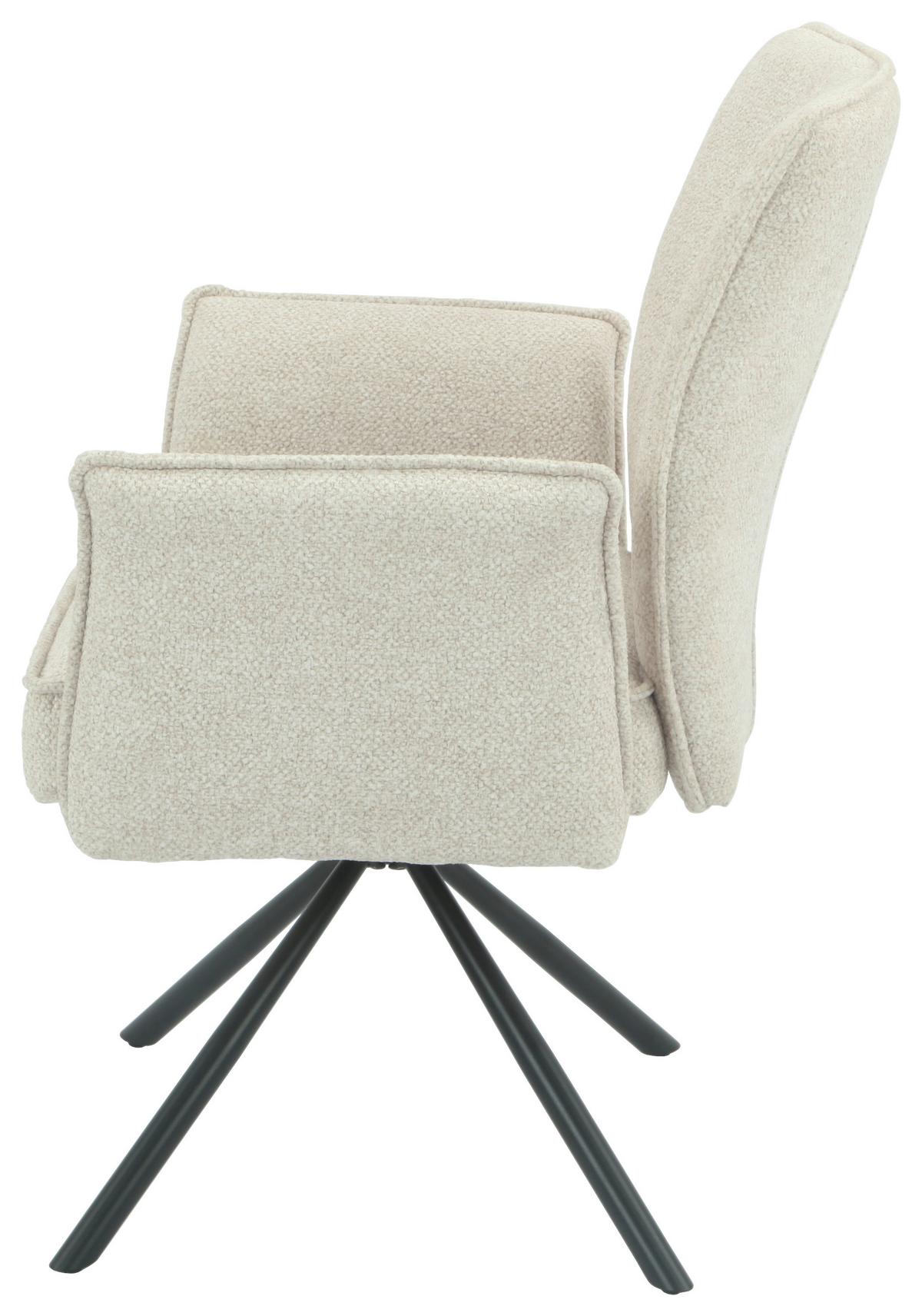 Armlehnstuhl Ellen Giga S Beige - Beige/Schwarz, MODERN, Textil/Metall (65.5/90/60cm) - Premium Living