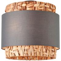 Deckenleuchte Waterlilly Naturfarben/Grau max. 60 Watt - Beige/Grau, Natur, Naturmaterialien/Textil (35/35cm) - Brilliant