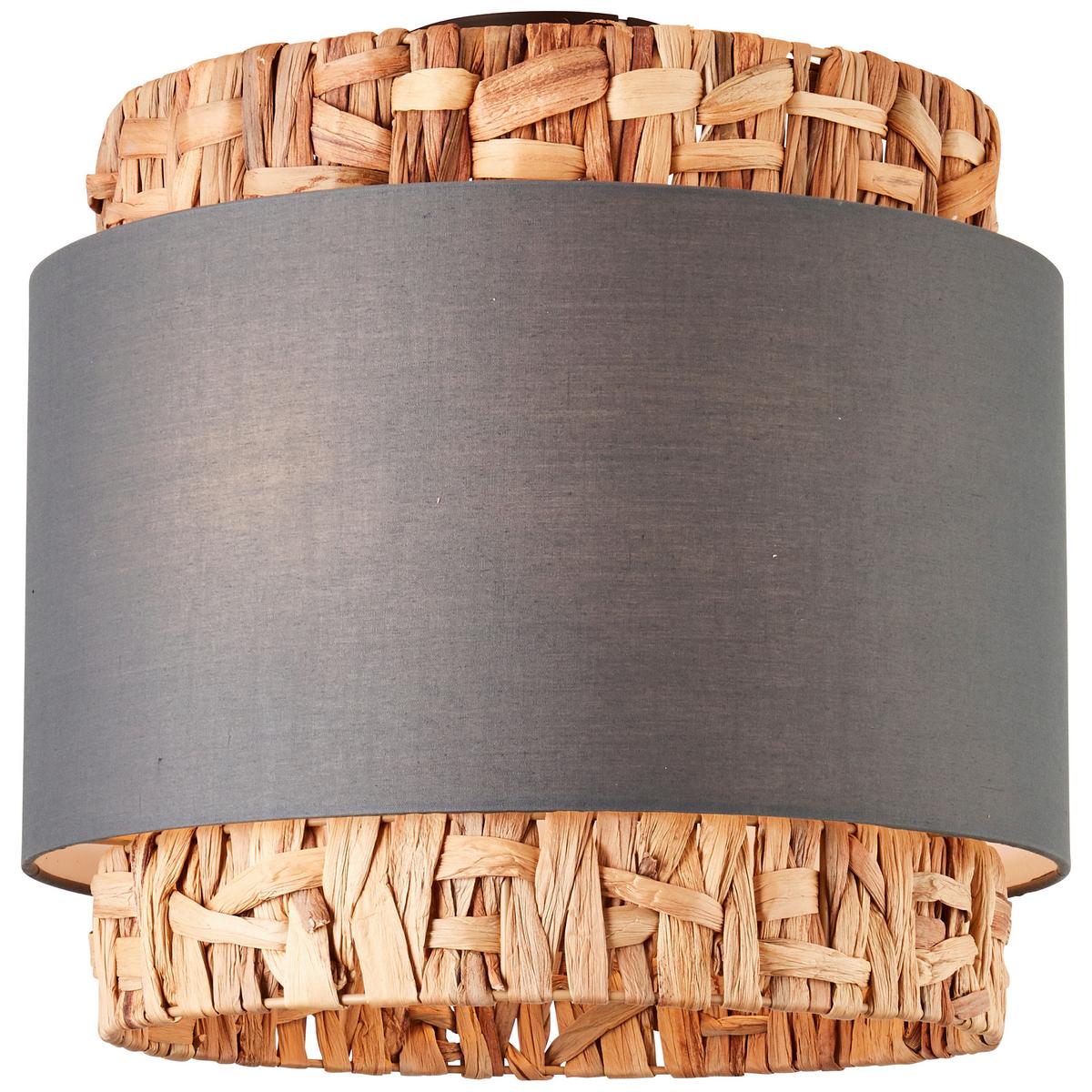 Deckenleuchte Waterlilly Naturfarben/Grau max. 60 Watt - Beige/Grau, Natur, Naturmaterialien/Textil (35/35cm) - Brilliant