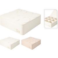 Teásdoboz Tea - terrakotta/fehér, Basics, műanyag (24/7,5/24cm)