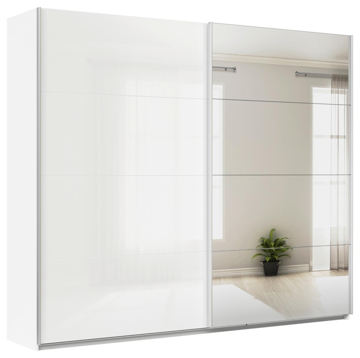 DULAP USI CULISANTE FELDKIRCH - argintiu/alb, Modern, material pe bază de lemn (271/229/62cm)