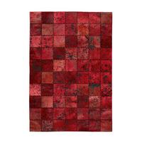 Lederteppich Voila 125 Rot 200x290 - Rot, Basics, Leder (200/290cm) - Kayoom