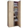 Schuhschrank Lona ca.70x182x37cm Eichefarben - Eichefarben/Silberfarben, KONVENTIONELL, Holzwerkstoff/Kunststoff (70/182/37cm) - MID.YOU